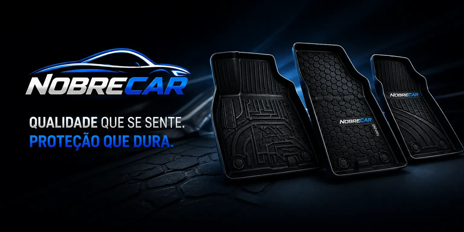 Tapetes bandeja 3D NOBRECAR instalados no interior de um carro